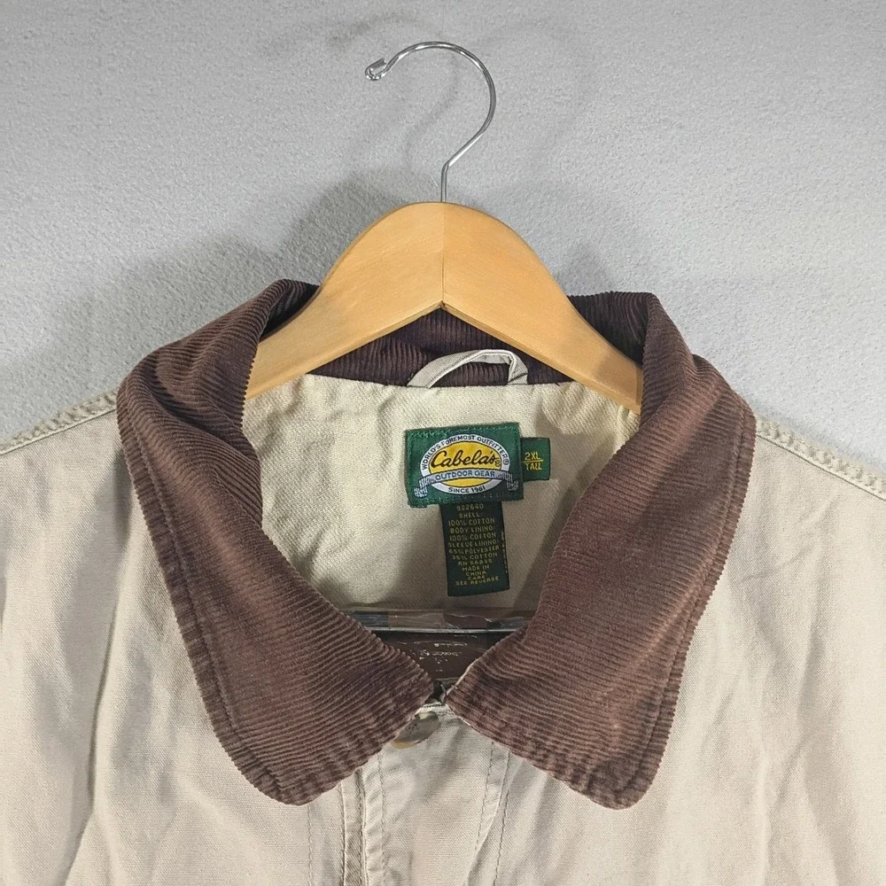 Cabela's Mens Barn Chore Canvas Jacket XXL TALL, Lined, Corduroy Collar
